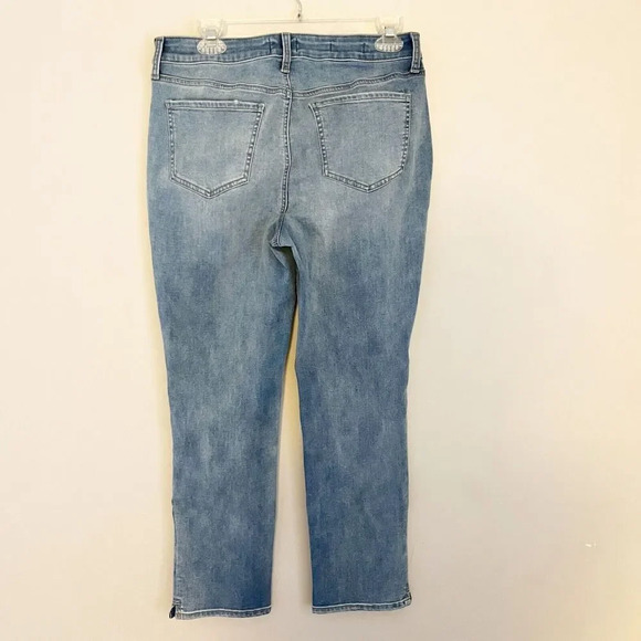 NYDJ Lift X Tuck Womens Blue Sheri Slim Jeans 8 Denim Light Wash Faded - Picture 3 of 9